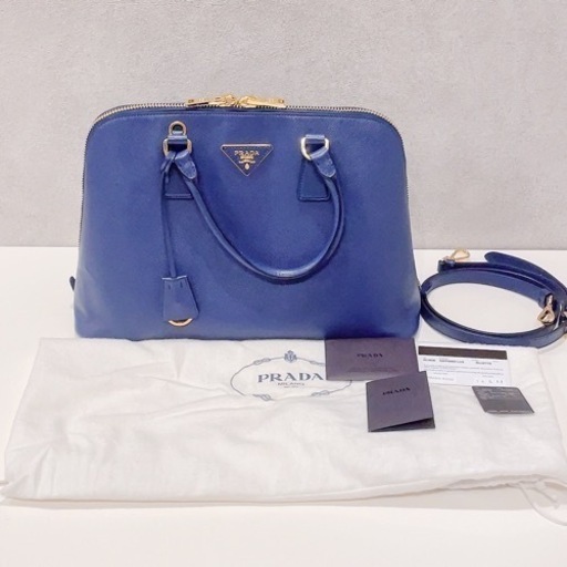 【極美品】PRADA サフィアーノ 2way  BLUETTE ネイビー