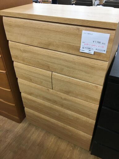 ★ジモティ割あり★ ニトリ　NITORI タンス6段 ナチュラル W80×D42×H130 クリーニング済み SJ6214