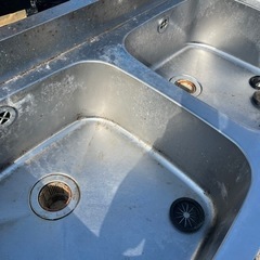 ステンレス2槽シンク　掃除なし
