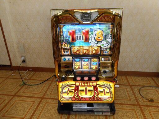 パチスロ実機 ミズホ ミリオンゴッド 神々の系譜 コイン不要機 オートベット機能付 家庭用100V 台キー 設定キー