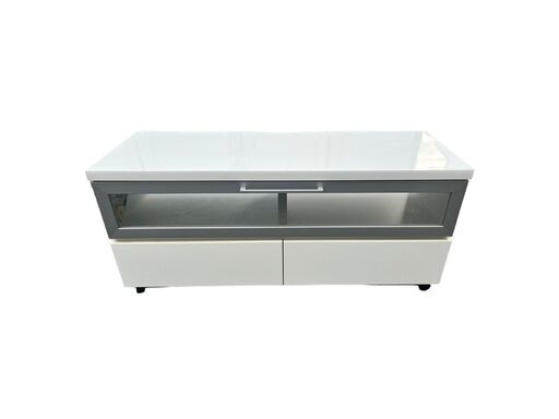 【REGASTOCK 川崎店】ゆっくり閉まる ソフトクローザー機能付き テレビボード ホワイト モダン 40×114×50