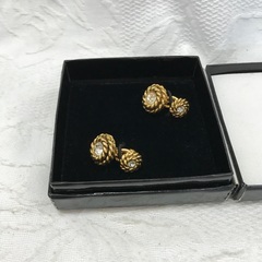 CHANEL/ヴィンテージカフス/GP×ラインストーン/547