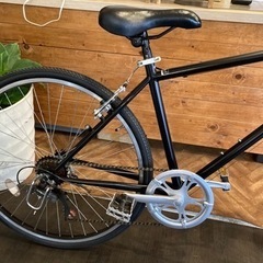 【後輪タイヤ・後輪チューブ新品！】6段変速　26インチクロスバイク　マットブラック