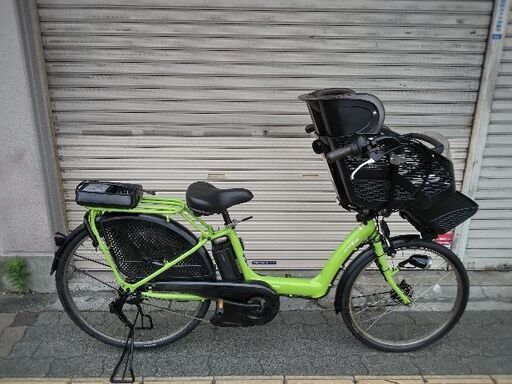 [YAMAHA]PAS Kiss(パス キッス)22吋/26吋 子供乗せ電動アシスト自転車 8.7Ahバッテリー+充電器+キー2本付き(クローバーグリーン)