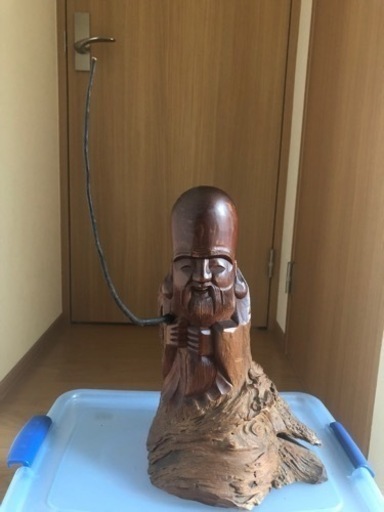 福禄寿①　彫刻　一刀彫　岳峰作　伝統工芸　福禄寿　昭和　当時物