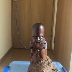 福禄寿　岳峰作　一刀彫　伝統工芸品　彫刻　昭和　当時物　七福神 福禄寿① 彫刻 一刀彫 岳峰作 伝統工芸 福禄寿 昭和 当時物