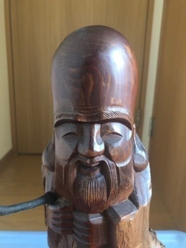 福禄寿　一刀彫　岳峰作　彫刻　昭和　当時物 雄峯閣 ―装飾彫刻のみかた― 福禄寿① 彫刻 一刀彫