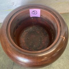 アンティーク】 木製火鉢 ② 手炙り 古美術 直径28cm 火鉢 レトロ 
