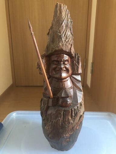 鍾馗様　七福神　一刀彫　飾り物　昭和　当時物　伝統工芸品