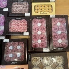 プリザーブドフラワー花材未使用24箱＋使用済み32箱