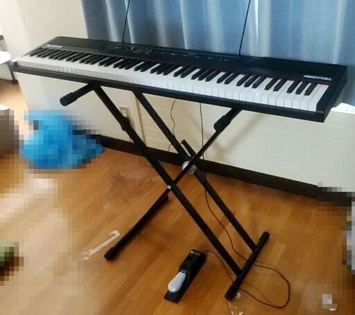 Alesis 電子ピアノ 88鍵盤 ピアノ台 譜面台 サスティンペダル付属 Recital ブラック キーボード