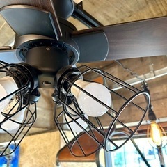 《売約済》【池上店】 JAVALO ELF ジャバロエルフ　シーリングファン ランプ 照明 ライト ファン カフェ オシャレ リモコン付き シーリングライト 6～8畳用　民宿　🚚運搬無料エリア有 / 大田区 リサイクルショップ ランバールーム 池上店 ◀︎ 池上駅 大森駅 蒲田駅 最寄り