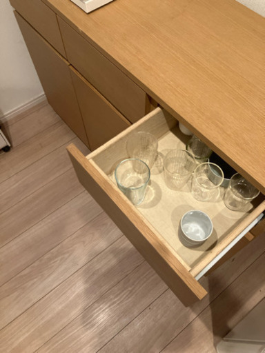 ワゴン同時購入必須】無印良品 オーク材 カップボード 幅120cm 7月中限定】