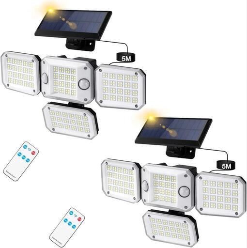 ソーラーセンサーライト 296LED 4面発光 3500ルーメン