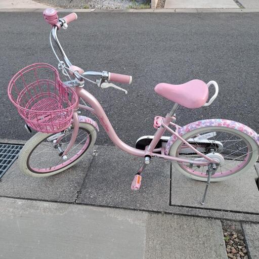 自転車 18インチ 女の子用 屋外物置保管