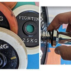 自宅筋トレセット（ダンベル、バーベル、ベンチ）