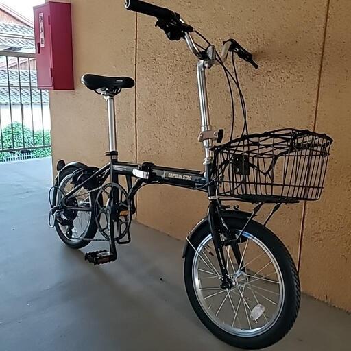 【新車】キャプテンスタッグ　アルミフレーム折り畳自転車７段変速シマノ部品に多数交換