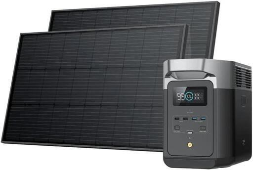 \nEcoFlow ポータブル電源 DELTA 2 100Wソーラーパネル2枚 セット リン酸鉄 大容量1024Wh