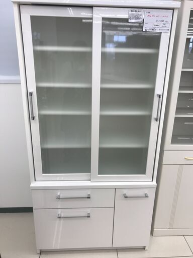 ★ジモティ割あり★  食器棚 ホワイト H175.5×D47×W88 クリーニング済み HJ3793