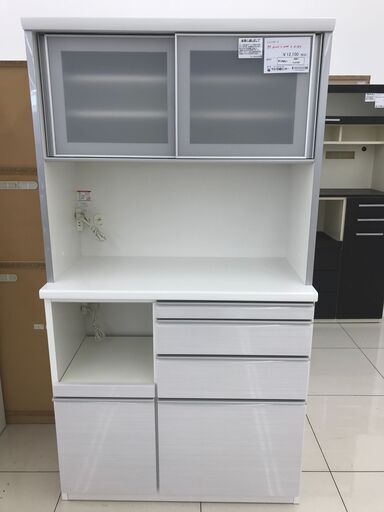 ★ジモティ割あり★ 株式会社松田家具 レンジボード ホワイト H185×D49×W105 クリーニング済み HJ3795