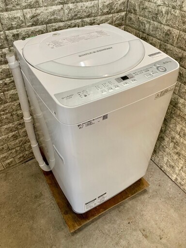 【美品】大阪送料無料★3か月保障付き★洗濯機★2018年★シャープ★6.0kg★ES-GE6B-W★S-190