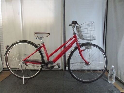 D658★限定特価★ 中古自転車 パナソニック　マース　アルミ　レッド【27インチ　軽快車　3段　LEDオートライト 】 (*^▽^*)