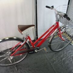 D658★限定特価★ 中古自転車 パナソニック　マース　アルミ　レッド【27インチ　軽快車　3段　LEDオートライト 】 (*^▽^*)