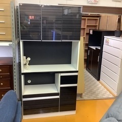 リサイクルサービス八光】幅90cm ダークブラウン 食器棚