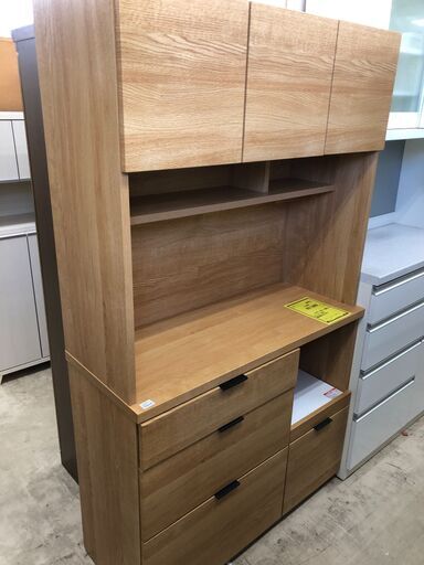 ニトリ キッチンボード エトナ 食器棚 キッチン収納 おしゃれ デザイン家具 北欧 新生活 幅(W)105cm ブラウン クリーニング済み 堺市 石津【ジャングルジャングルサカイ石津店】