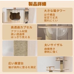 大型キャットタワー　据え置き 木製　   　