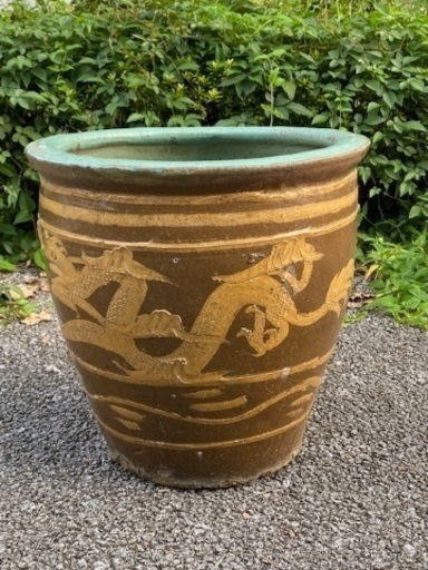 ピータン 甕 壺 メダカ 陶器 植物鉢 金魚鉢 メダカ ビオトープ 火鉢 ☆お値下げ可‼️