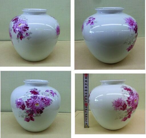 オールドノリタケ 日本陶器 花瓶 高さ18cm ピンク 花モチーフ RC刻印 Noritake 花器 フラワーベース NIPPON TOKI KAISHA 札幌 西野店