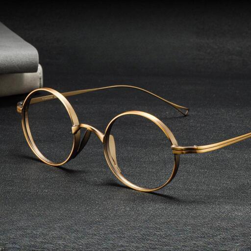 【OV0002】〈Titanium〉Vintage Retro Round Glasses\n\n