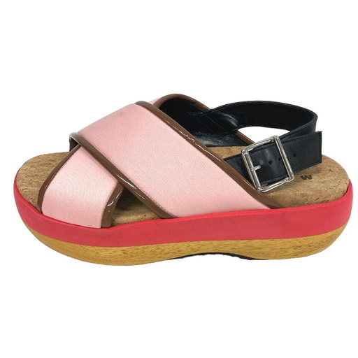 マルニ MARNI サンダル ウェッジ クロス ピンク