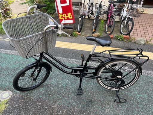 リサイクルショップどりーむ天保山店　No1285　自転車　２０インチ　６段ギア付き　ベル付き　大きなカゴ付き