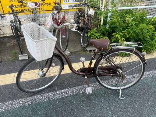 リサイクルショップどりーむ天保山店　No1287　自転車　ママチャリ　茶色　３段内装ギア付き　ベル付き　LEDオートライト付き