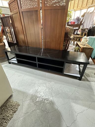 ★テレビボード★ テレビ台 ローボード AVボード W160cm ブラック アジアン 木製 モダン シンプル シック