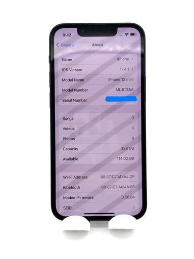 ○美品○iPhone13mini 128GB SIMフリー バッテリー87% スターライト