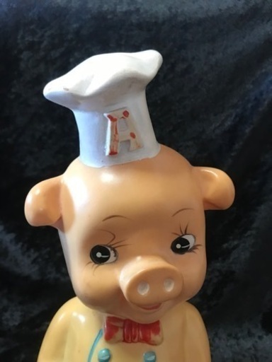 昭和レトロ エースコック こぶたコックソフビ人形 高さ約33センチ