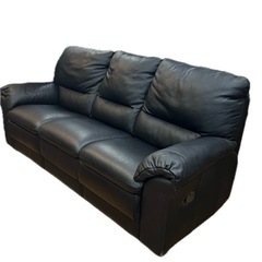 リクライニングソファ ブラック ソファ 3人用　黒