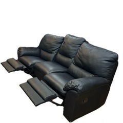 リクライニングソファ ブラック ソファ 3人用　黒