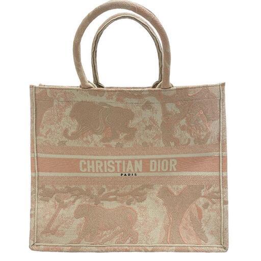 クリスチャンディオール Christian Dior トートバッグ トワル ドゥ ジュイエンブロイダリー ブックトート ラージ 50--MA-0188 ピンク