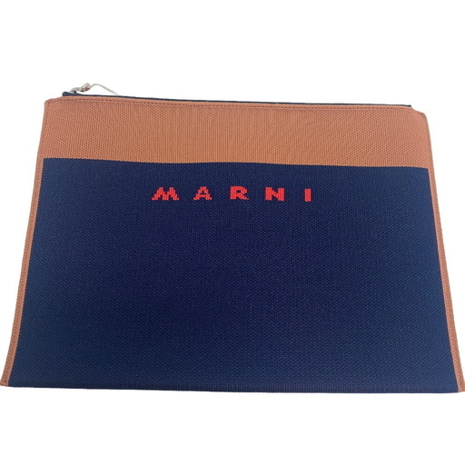 マルニ MARNI クラッチバッグ バイカラー フラットポーチ セカンドバッグ PHMQ0007A0 ZO195  ネイビー