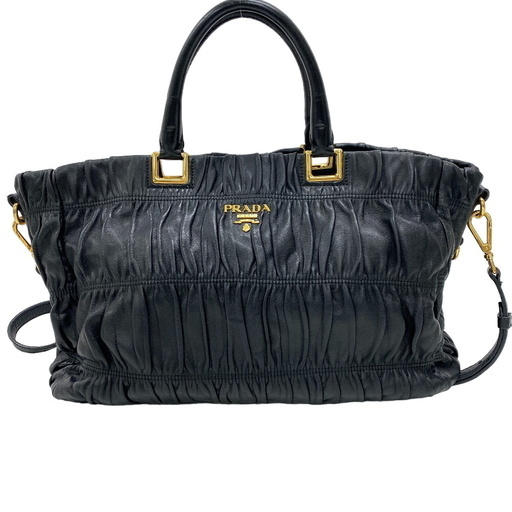 プラダ PRADA ハンドバッグ ギャザー 2WAY ショルダーバッグ BN2076 ブラック