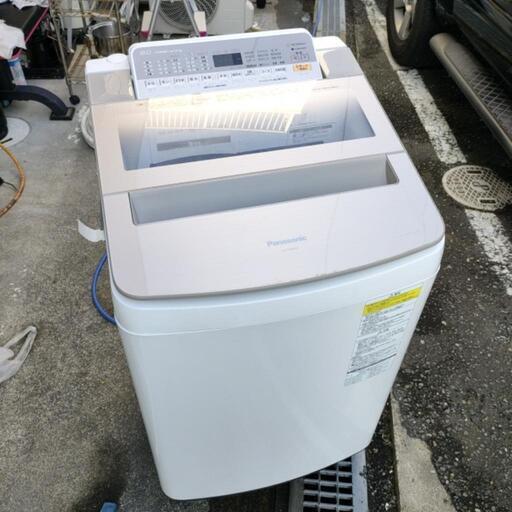 手洗い済み Panasonic 8kg「温風つけおき」コース搭載 洗濯乾燥機 NA-FW80S5-W 中古動作品