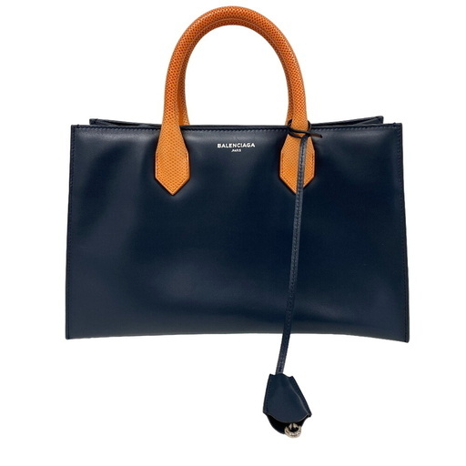 バレンシアガ BALENCIAGA ハンドバッグ ミラー付き 2WAY ショルダーバッグ ネイビー