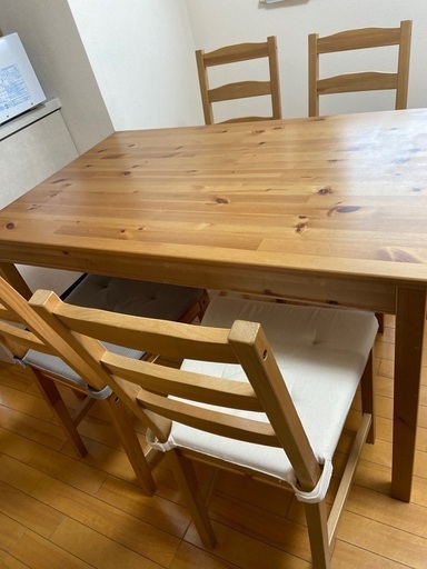 値下げ】IKEAヨックモックダイニングテーブル&チェア4点（おまけ付