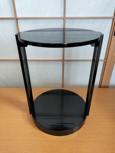 茶道　宗旦　丸卓　黒塗り