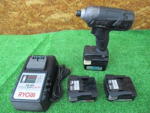 527 充電式インパクトドライバ RYOBI リョービ BID-1415 14.4V バッテリ3点 中古品