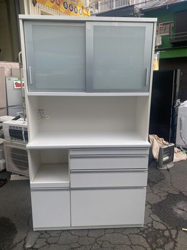 大阪❗️♻️エコマックス♻️配送も可⭕️「S480」キッチンボード ホワイト 食器棚
